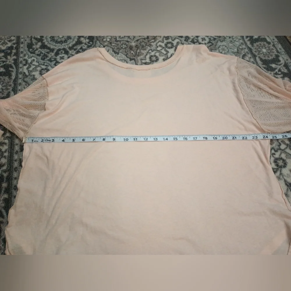 Free People Still Got It Top Small Pink Mesh Ruffle Bell Sleeve Coquette Ballet - Picture 13 of 13